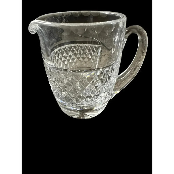 Waterford Creamer Crystal Cross Hatch & Thumbprint Colleen - Picture 2 of 6